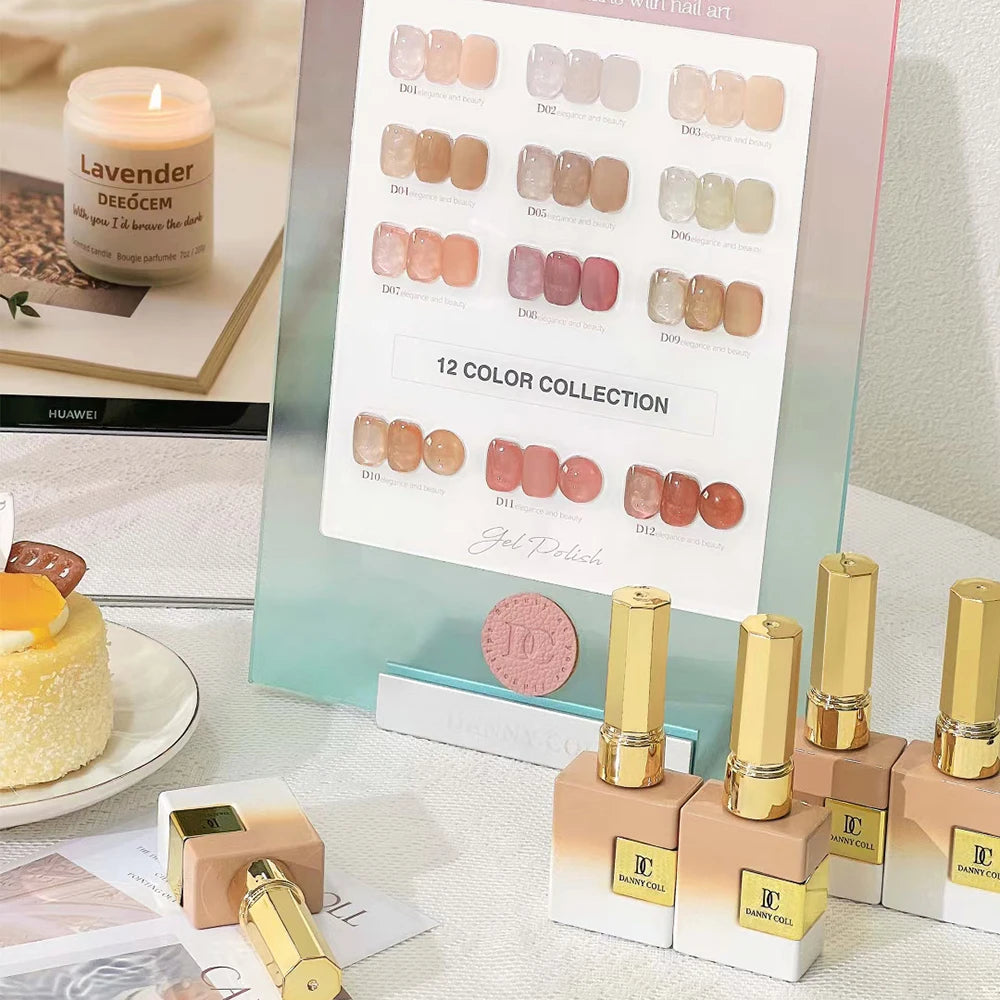 12 Colors Translucent Nail Gel Polish Set Whole Set Soak Off Pink Gel With Color Chart High Quality Varnishes Nail Gel Wholesale